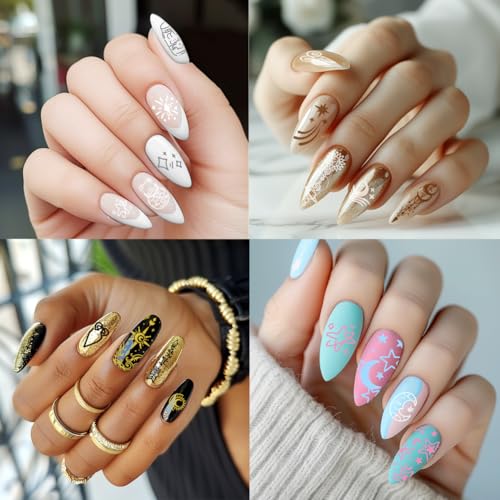 beinkmake 3 peças placa de estampagem de unhas sol lua estrela modelos de estampagem de unhas ponta