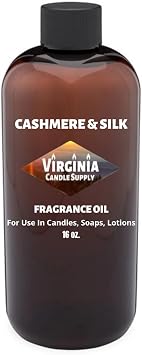 Cashmere & Silk Fragrance Oil 16 oz Bottle for Candle Making, Soap Making, Tart Making, Room Sprays, Lotions, Car Fresheners, Slime, Bath Bombs, Warmers...