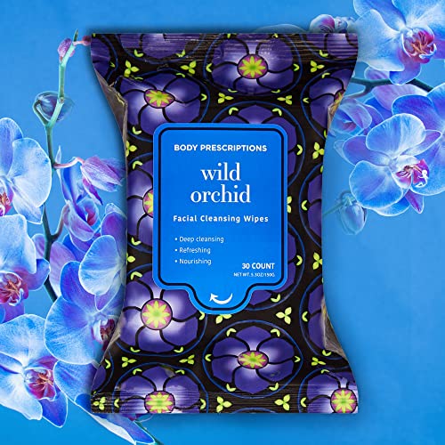 Image of Body Prescriptions Makeup Remover Wipes - Bulk Pack, Gentle Cleansing Wipes for Easy Makeup Removal, Mandarin, Orchid, Grapefruit, & Jasmine Tea