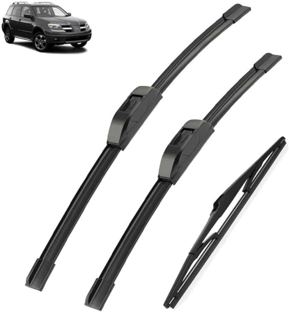 NYSLDSCO Premium Exact Fit Windscreen Wiper Blades for Mitsubishi Outlander I 2003-2007 2006 Durable Natural Rubber Easy Fit for a Quiet and Streak Free Wipe