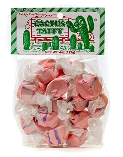 Cactus Candy Company - Prickly Pear Taffy | Made with Natural Prickly Pear (4oz), 4 Ounce (Pack of 1)