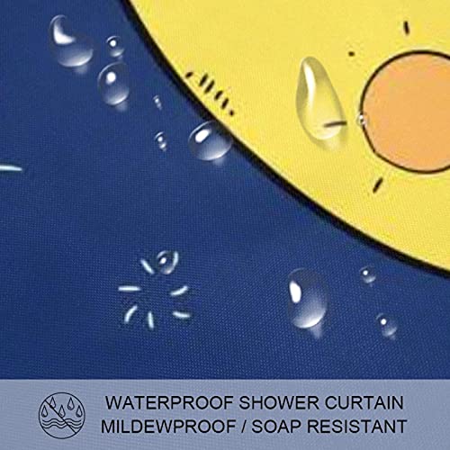 Rideau de douche sans odeur chimique Moon Day pour baignoire saine - 4