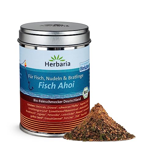 Herbaria Fisch Ahoi bio 85g M-Dose – fertiges Bio-Gewürzsalz für gebratene oder gegrillte...