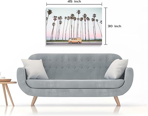 Miniatura 2 de Lienzo decorativo para pared con palmera oceánica pintura de camino de playa tropical para sala de estar