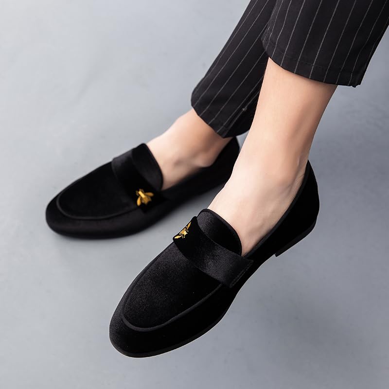 Men's Luxury Penny Loafer Slip-On Velvet Shoes Suede Dancing Party Wedding Dress Shoes Daily Boats Prom Size 38-474