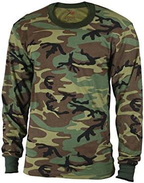 Rothco Kids Long Sleeve T-Shirt, Woodland Camo, Medium
