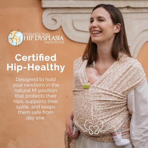 Image of Boba Baby Wrap Carrier - Original Baby Sling Carrier for Newborns (7-35 lbs), Soft, Secure, Hands-Free & Ergonomic, Ideal for Comfortable Bonding, New Parents (Sand Leopard)