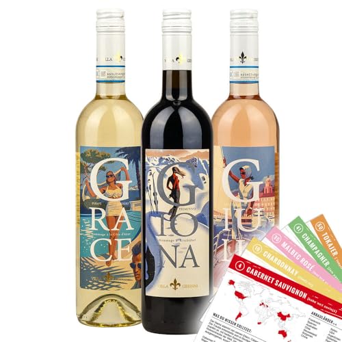Villa Geissini Wein Jetset-Set Probierpaket S + VINOX Winecards