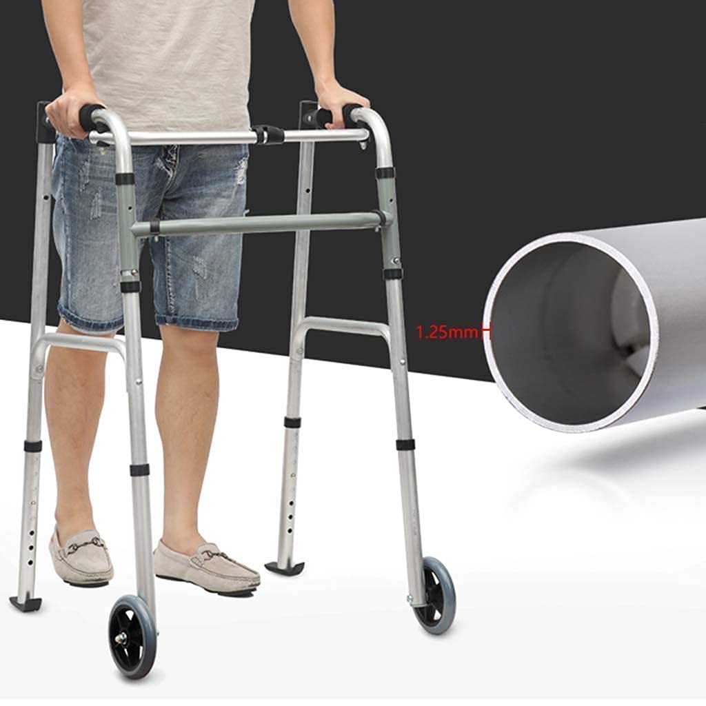 Chodziki dla seniorów Rama do chodzenia Aluminiowe pomoce do chodzenia Składany regulowany chodzik z siedziskiem Odpowiedni dla osób starszych Niepełnosprawny chodzik, Trwała pomoc w poruszaniu się