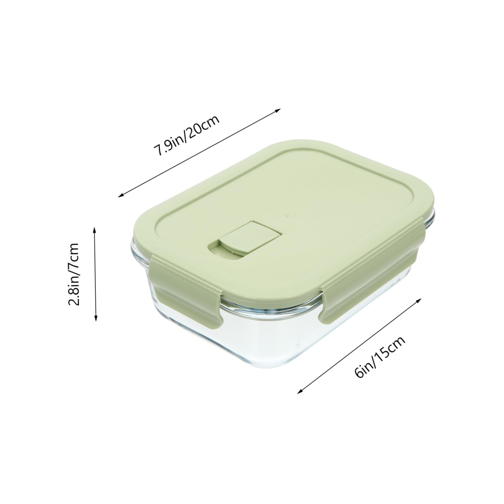 Boîte à Bento en Verre 3 Pièces Vert, Résistante aux Produits Chimiques