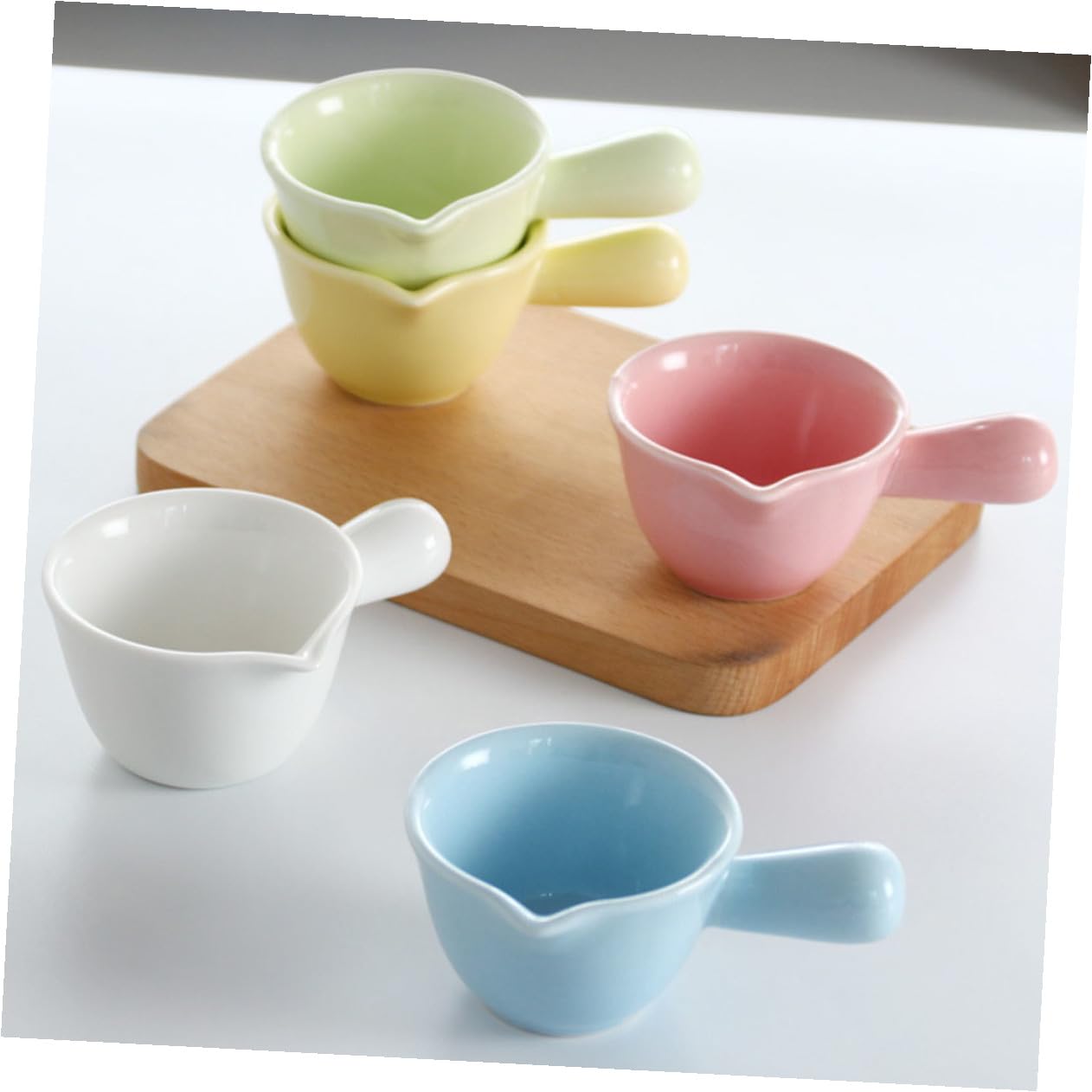 NUOBESTY 5pièces Pot à Lait Céramique avec Anse Tasse à Café Petite Pichet à Sauce ou Distributeur de Lait pour Maison
