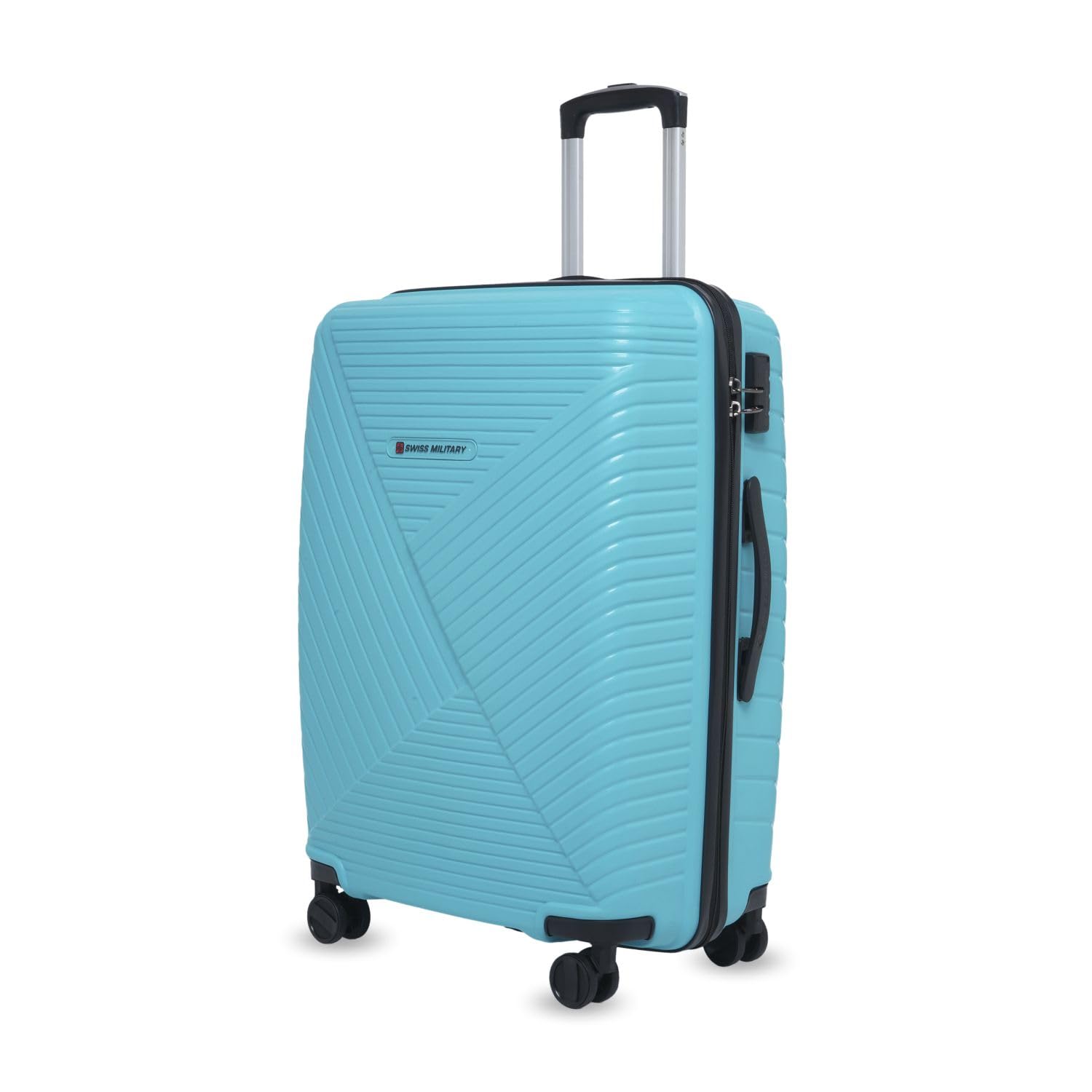 Zurich Spinner Suitcase, Lightweight Polypropylene Trolley Bag (75CM) for Business Travel, 360° Dual Wheels, Combination Lock, Durable Luggage for Travel (Teal)-image-1