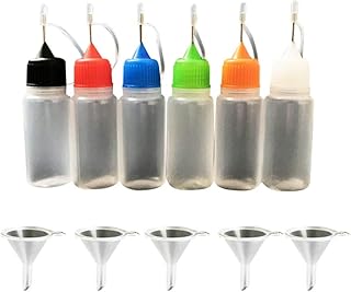 Toyvian 15pcs Needle Tip Dropper Bottles Glue Bottles Needle Applicator Bottles with 5pcs Funnel 30ml