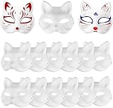 Fai da te - Ogni maschera da gatto non colorata è bianca, puoi utilizzare matite, pennarelli, vernici, acquerelli, ecc., per creare facilmente maschere raffinate e uniche.