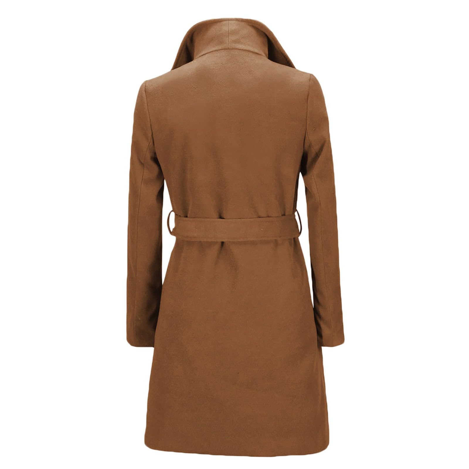 Giacca Autunnale Donna Trench da Donna, Classico Soprabito con Revers, Manica Lunga, Invernale, Caldo, di Media Lunghezza, con Cintura Moto