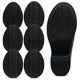 Non-Skid Shoe Pads – 3' × 4.3' Anti-Slip Sole Protectors for Dress Shoes & Leather Soles – Self-Adhesive Grip Pads (Black, 3 Pairs)