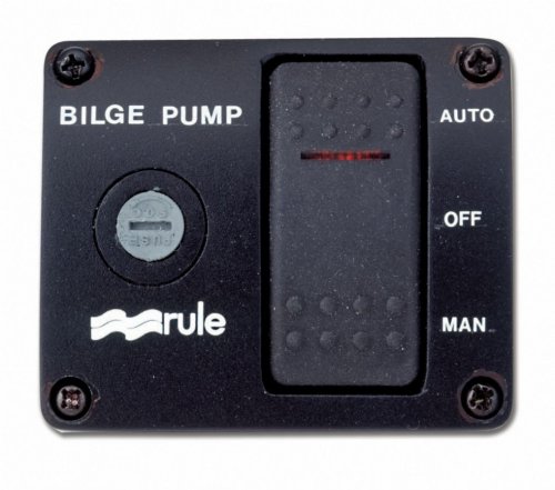 Rule 43 Marine Deluxe Plastic Rocker Panel Switch (12-Volt) , Black