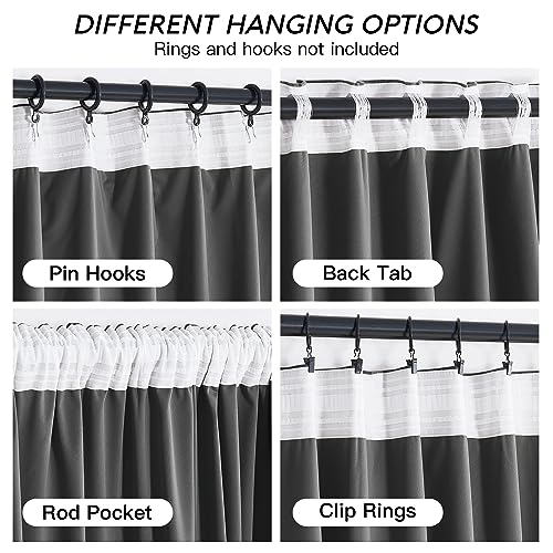 Image of RYB HOME Grey Velvet Curtains 84 inches - Super Soft Blackout Curtains Thermal Insulated Drapes Heat Block Window Panels for Living Room Bedroom Studio, Wide 52 x Long 84, Grey, 2 Panels | Thermal Insulated, Room Darkening, Super Soft Velvet, Drapes with Pleat Tape, Dining Room Home Theater, W52 x L84, 2 Panels