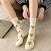 AKAMAS 5 Paar Damen Lustige Hund Shiba Inu Teddyhund Malteser Gemusterte Muster Mehrfarbige Crew Socken,Warm Realistische Tier Welpe Stretch Stretch Sport Lässige Socken B