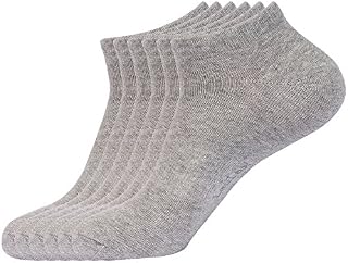Laulax 6 Pairs Finest Combed Cotton Arch Support Trainer Socks, Grey, Size UK 6 - 8 / Europ 39 - 42, Gift Set