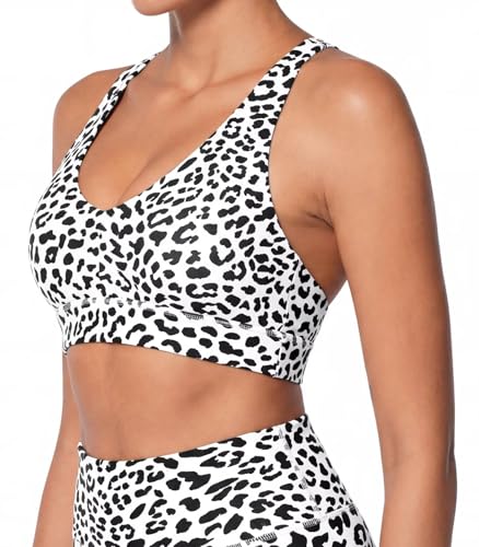 Image of Sunzel Strappy V Neck Criss Cross Back Sports Bra for Women | Removable Pads, Buttery Soft, Four-Way Stretch, Criss Cross Back, V Neck Contour Fit, Medium-Light Support, Yoga Workout Gym