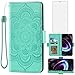 Asuwish Compatible with Motorola Moto Edge 2021/MotoEdge 5G UW Wallet Case and Tempered Glass Screen Protector Leather Flip Credit Card Holder Stand Cell Phone Cover for MotoEdge5GUW Women Men Green