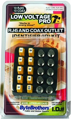 Triplett Byte Brothers RJ45 and Coax Outlet ID Kit for Triplett Low Voltage Pro Cable Testers LVPRO 20/30/30SR (LVPRORJ45COAXID)