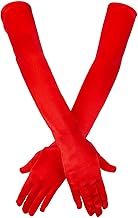 SAVITA Satin Gloves Long Elbow, Elastic Long Gloves Opera Gloves 21 Inches Gloves for Parties Evening Dance Women