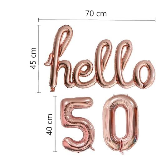 DIWULI Hello 50 Palloncino, Oro Rosa, Palloncini