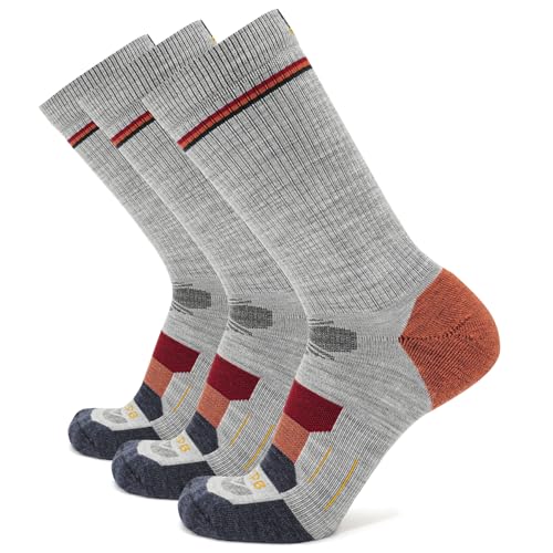 Image of GRIP6 Crew Socks - Merino Wool Socks Made in the USA, Lightweight Wool Hiking Socks, Crew Socks for Men and Women