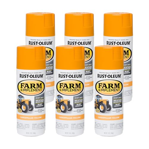 Rust-Oleum 280140-6PK Specialty Farm & Implement Spray Paint 12 Oz Gloss Caterpillar Yellow (Pack of 6)