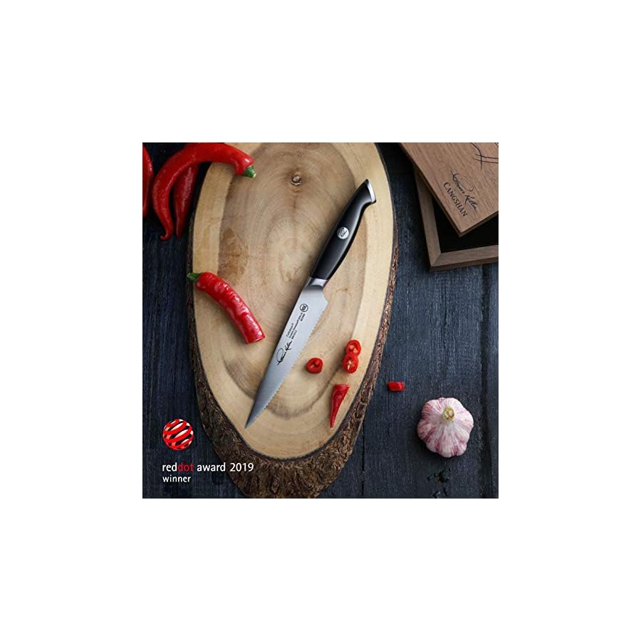 Cangshan-Thomas-Keller-Signature-Collection-Swedish-Powder-Steel-Forged-5-Inch-Serrated-Utility-Knife-Black Cangshan Thomas Keller Signature Collection Swedish Powder Steel Forged, 5-Inch Serrated Utility Knife, Black