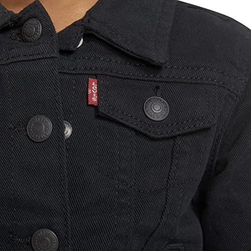 Levi's Girl's Denim Trucker Jacket, Black, L #TOP5