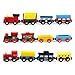 Joqutoys 12 PCS Wooden Train Cars for Toddler, Locomotive Tank Engines and Wagons for Toy Train Tracks, Wooden Train Set Trains Toy Compatible with Thomas Wooden Railway