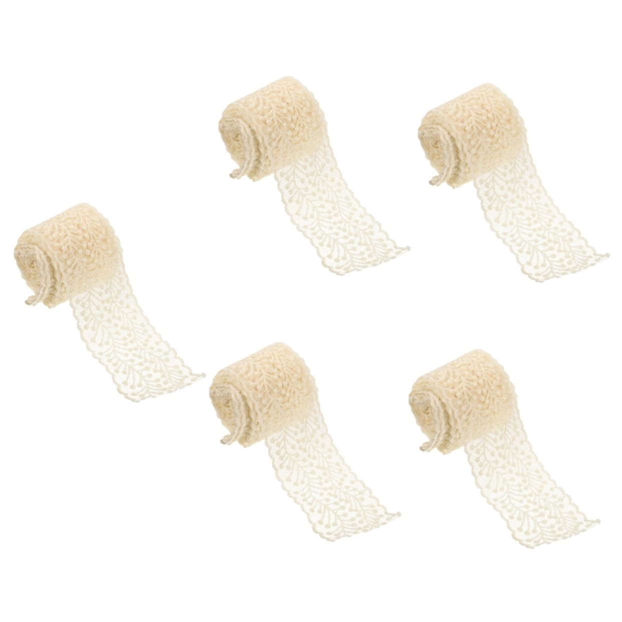 NUOBESTY 5rollos Encaje De Para Manualidades Cinta De Encaje Para Costura Material De Para Accesorios De Cabello Diseño Elegante Para Decoración De Ropa y Artesanías