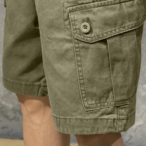 Image of Men's Summer Outdoor Shorts Quick Dry Cargo Casual Work Hiking Shorts Summer Knee Length Pants with Pockets