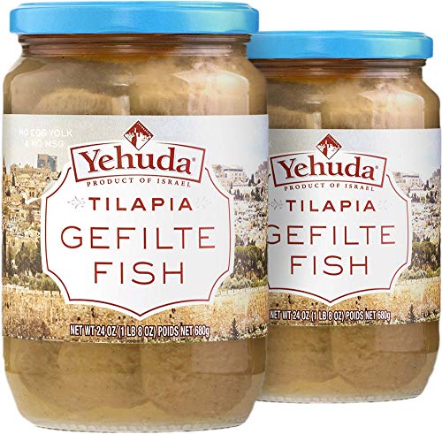 Yehuda Tilapia Gefilte Fish 24oz (2 Pack), All Natural, Gluten Free, Kosher for Passover