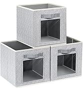 Homsorout Storage Cubes, Fabric Baskets for Organizing, 11 Inch Cube Storage Bins with Window, Co...