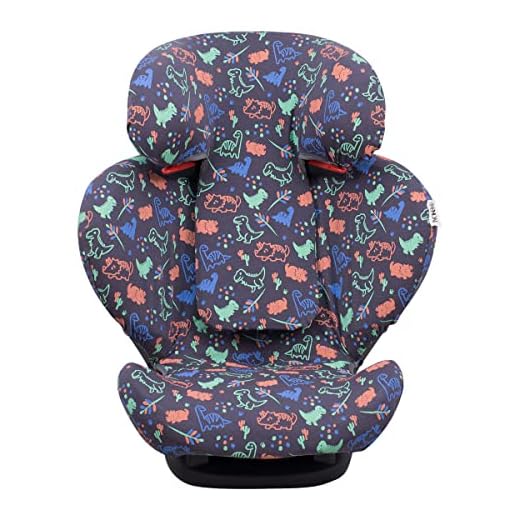 JYOKO KIDS Funda de algodón para silla de coche compatible con Bébé Confort y Maxi cosi Rodi y rodifix (RODIFIX, Happy Dino)