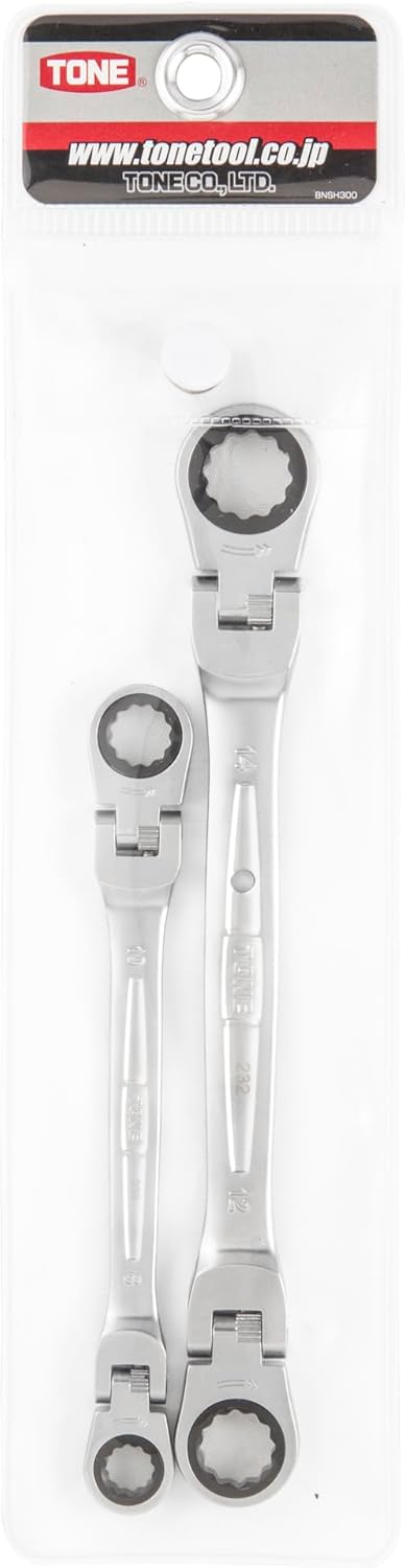 Tone RMFW200 Double Neck Ratchet Glasses Wrench Set, Includes 2 Pieces