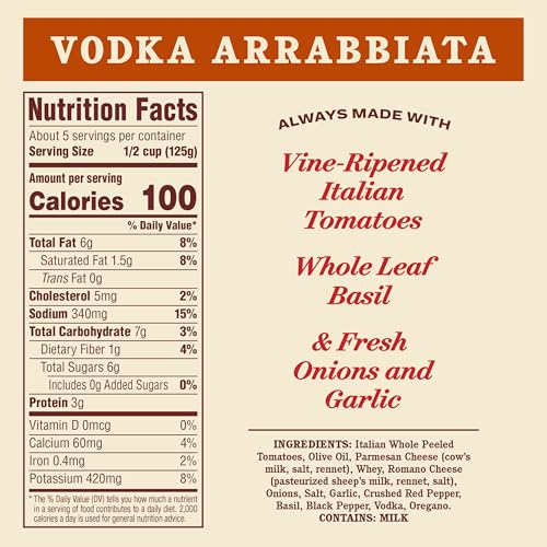 Image of Rao's Homemade Vodka Arrabbiata Sauce Made with Italian Tomatoes, 24 oz