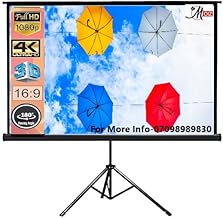 MOIZ Cineview 7.3 x 4.1 Feet, 87x49 Inches, 100 Inches Diagonal in 16:9 Aspect Ratio Tripod Projector Screen Supports Full HD 1080P UHD-3D-4K Technology with Stand(White) Recently launched