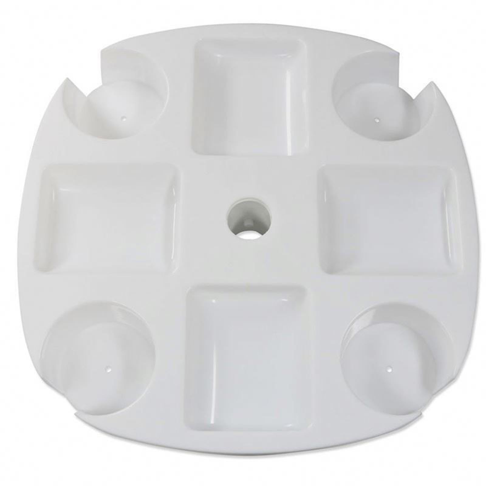 LOVIVER Bandeja de Mesa para sombrilla de Playa, Ganchos para sombrilla de Playa para Poste, con 4 Soportes para Bebidas para Pesca, Piscina, Patio Trasero