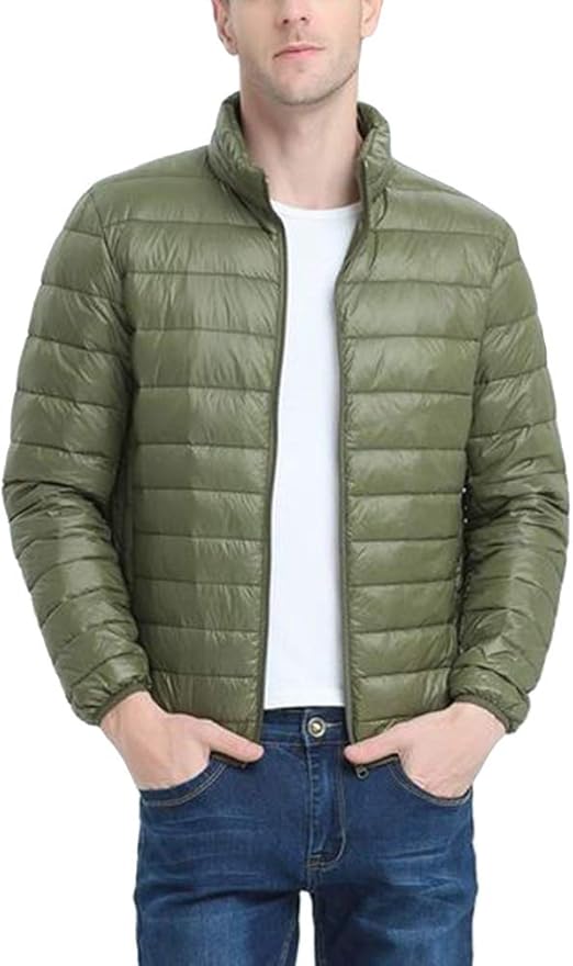 TieNew Men's Waterproof Packable Down Bomber Jacket,Men Packable Padded