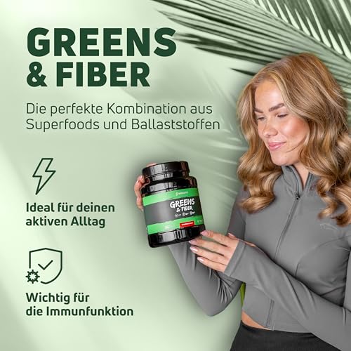 Neosupps Greens & Fiber 390g Red Apple?, Hochdosiertes Superfood-Pulver mit Chlorella, Spirulina, Weizengras, Gerstengras, Inulin & Apfelfaser für verbesserte Verdauung & Immunsystem – Bild 5