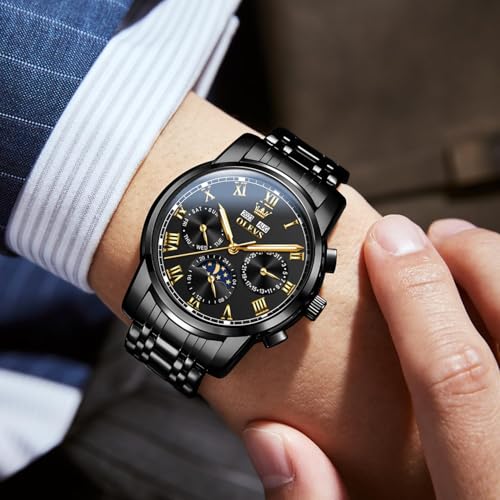Image of OLEVS Mens Automatic Watches Self Winding Mechanical Luxury Dress Stainless Steel Waterproof Wrist Watches for Men