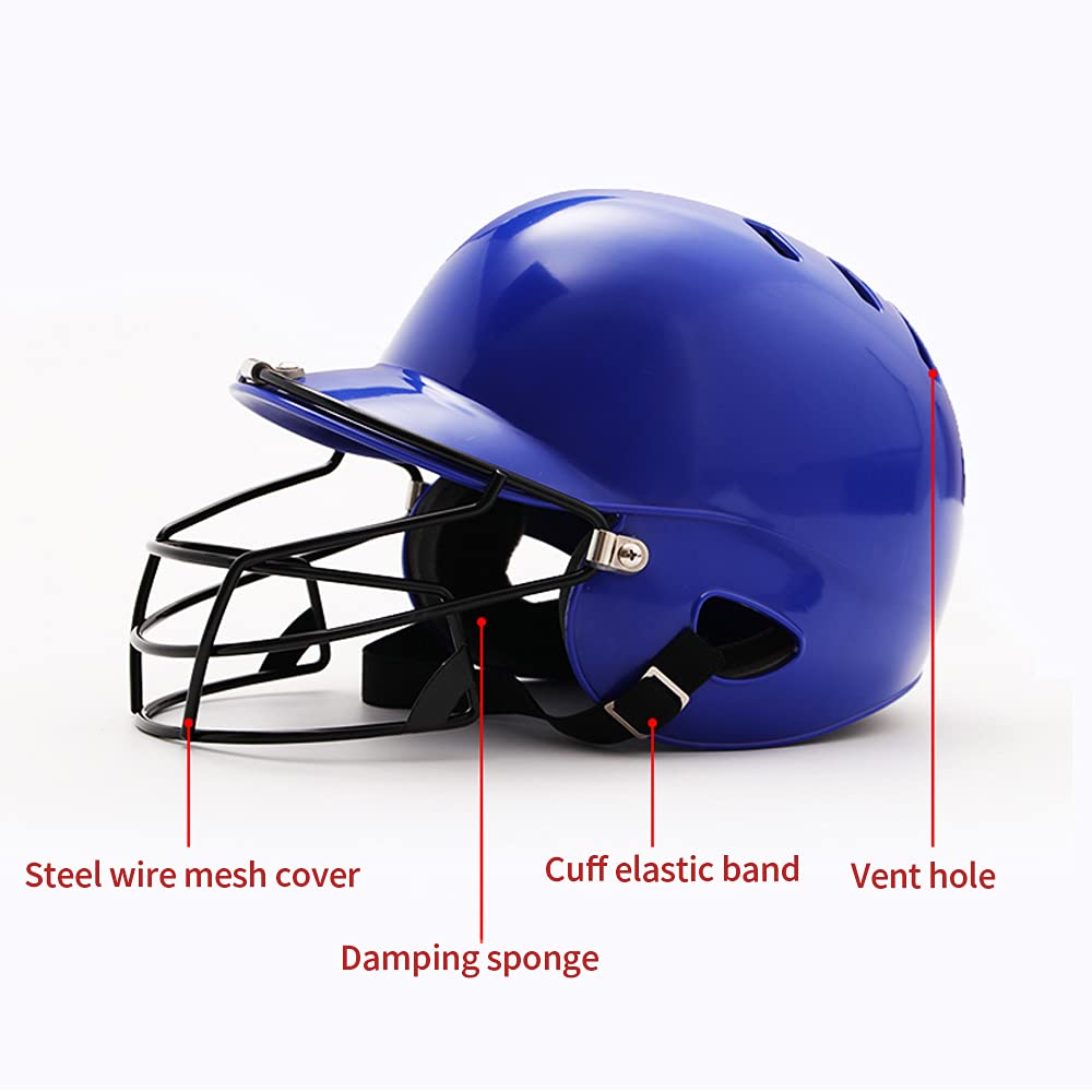 Casco da baseball, comodo e traspirante, casco da baseball antiurto, casco da baseball professionale, protezione per il viso per bambini adulti