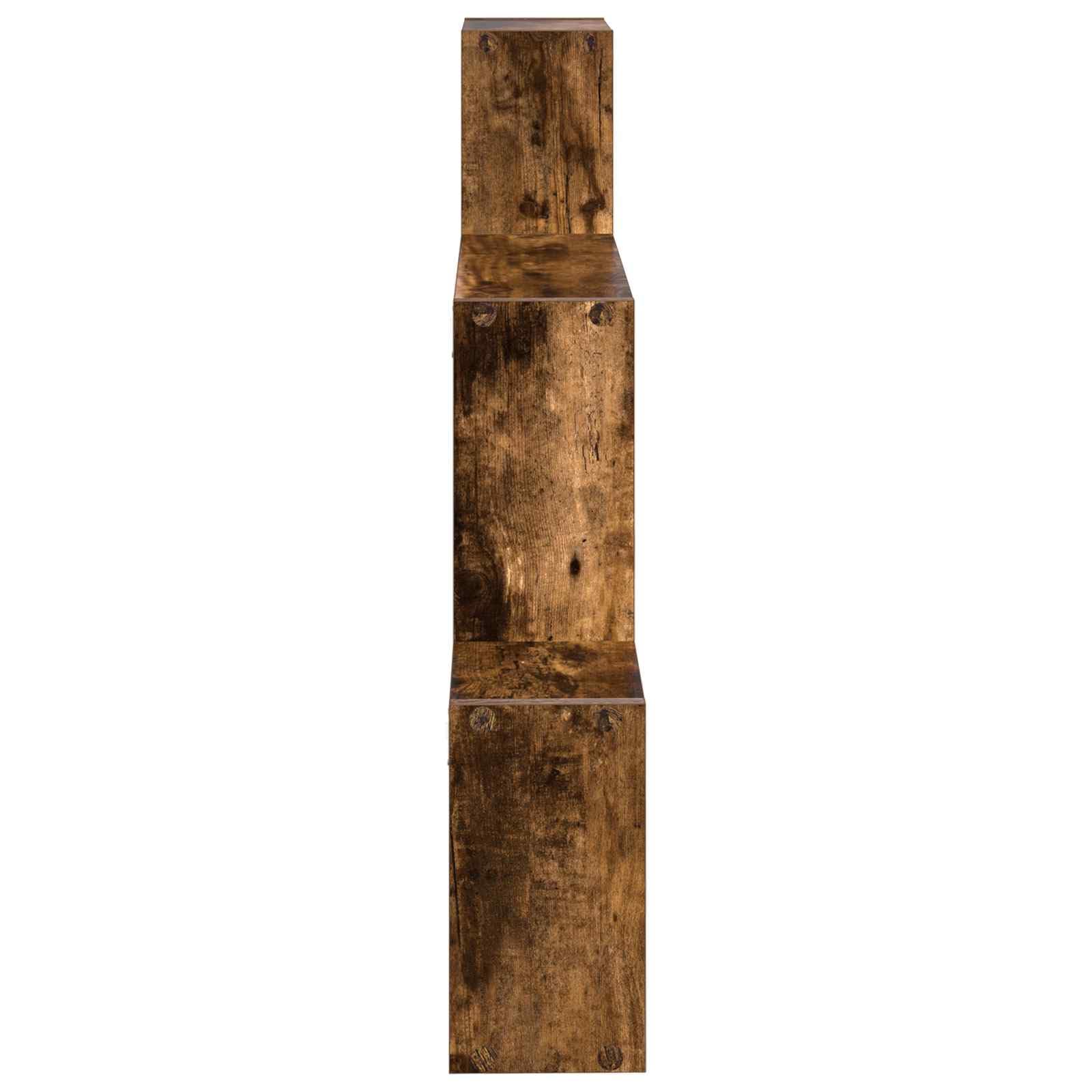 Wandregal Braun aus Holzwerkstoff 91,5 x 15 x 76 cm, platzsparende Wandhalterung, multifunktionales Regal mit viel Stauraum für Wohnzimmer, Schlafzimmer, Büro, Moderne Ablage