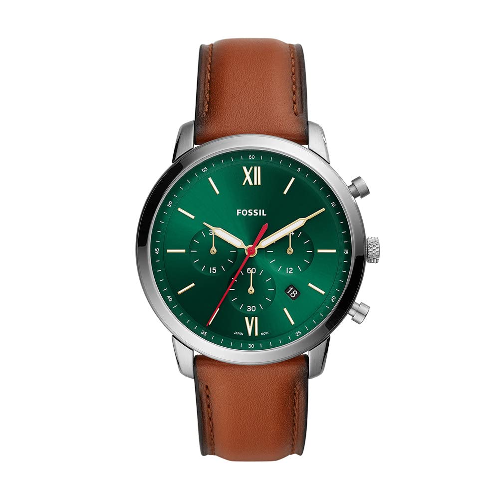 FOSSIL Erkek saati Neutra Chrono, 44 mm gövde boyutu, kuvars kronograf mekanizması, deri…
