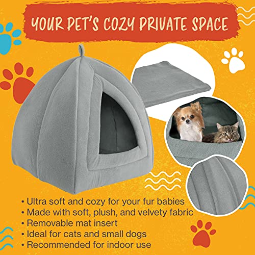 Cat House - Indoor Bed With Removable Foam Cushion - Pet Tent For Puppies, Rabbits, Guinea Pigs, Hedgehogs, And Other Small Animals By Petmaker (Gray) #TOP3